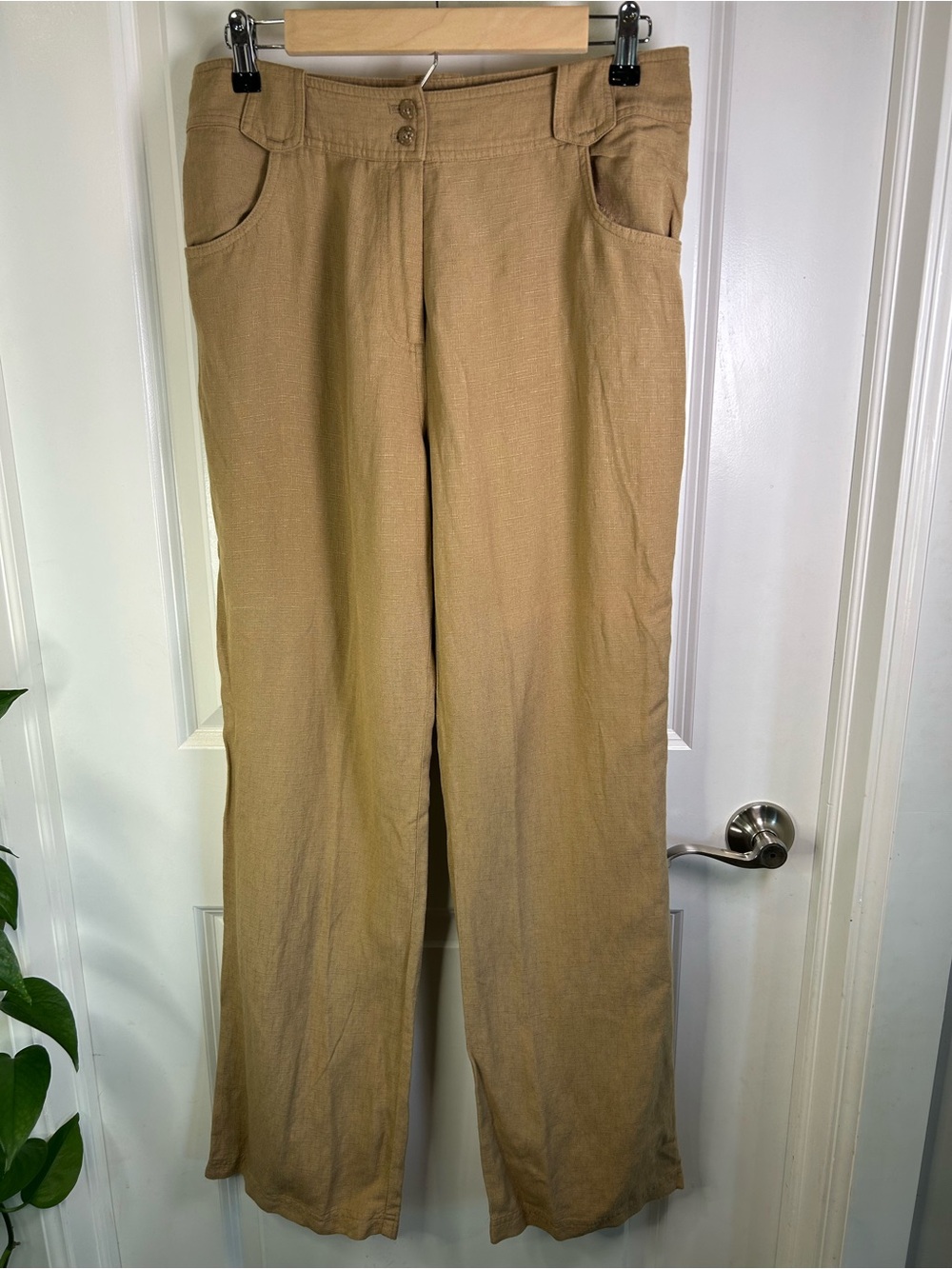 J. Jill Neutral‎ Linen Straight-Leg Trousers